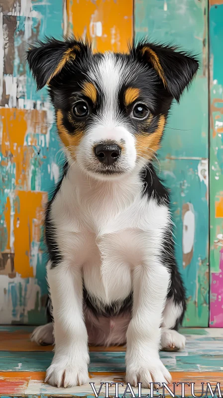 Colorful Puppy Art AI Image