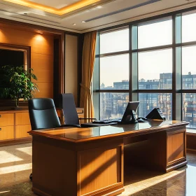 Elegant Executive Workspace with Urban View