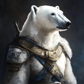 Noble Polar Bear Warrior Illustration