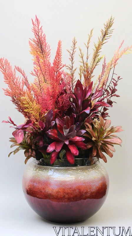 AI ART Autumn Floral Display in Stylish Vase