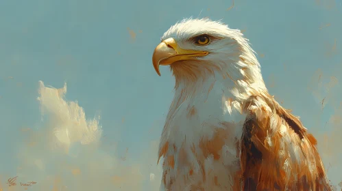 Eagle Art with Serene Sky