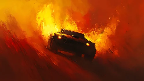 Automotive Firestorm: A Car in Motion