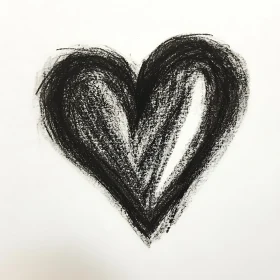 Heart in Charcoal - Emotional Artwork