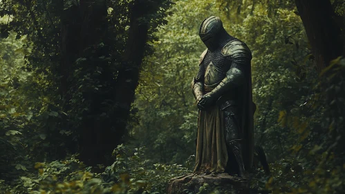 Armored Knight in Forest Stillness