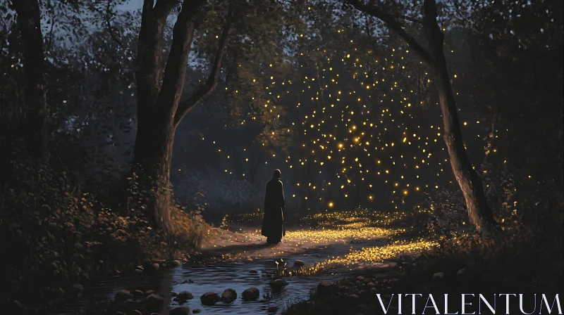 AI ART Fireflies in the Forest