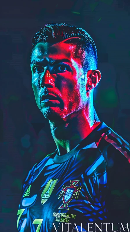 Powerful Image of Cristiano Ronaldo with Team Insignia AI Image