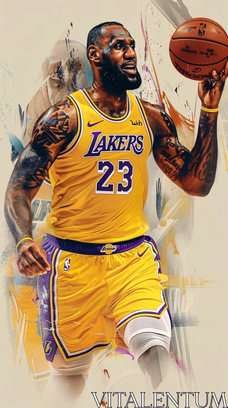 AI ART LeBron James Lakers Portrait