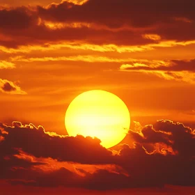 Sun Setting Behind Clouds
