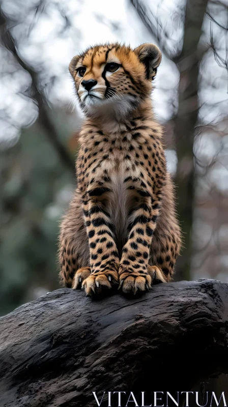 AI ART Cheetah Cub in its Natural Habitat