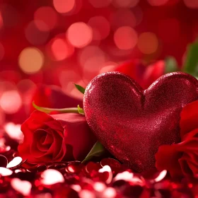 Still Life of Roses and Heart