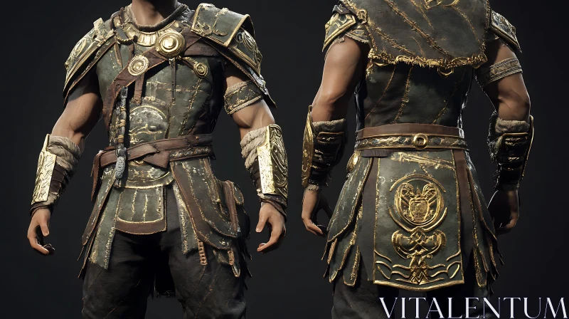 Ornate Warrior Armor Costume Details AI Image