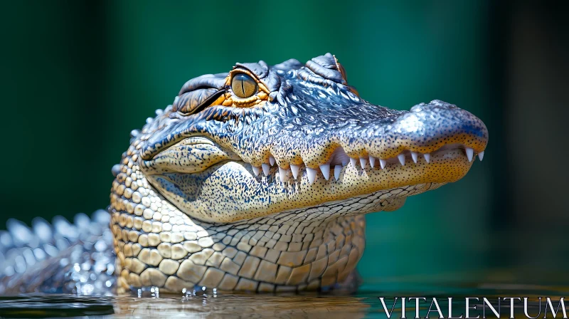 Crocodile in its Natural Habitat AI Image