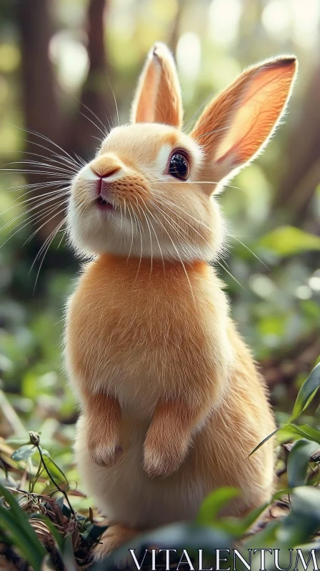 Curious Rabbit in Nature AI Image