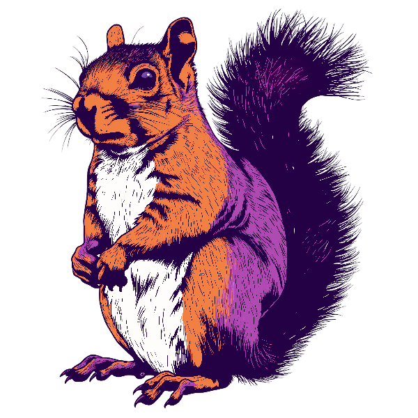 POD Design Colorful Squirrel Art for Apparel