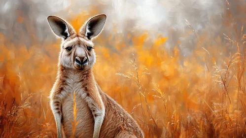 Autumn Kangaroo in Outback