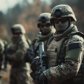 Camouflaged Soldiers: Strength and Resolve