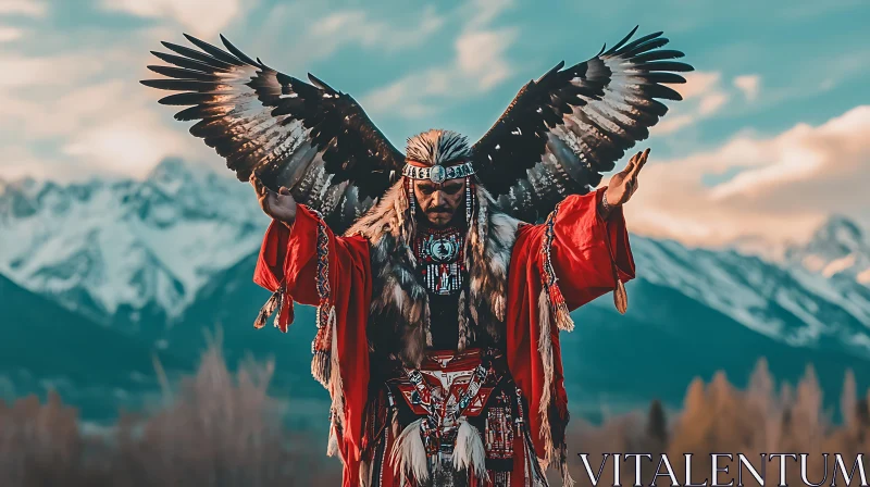 AI ART Winged Man in Traditional Dress