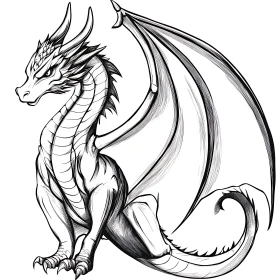 Monochrome Dragon Illustration