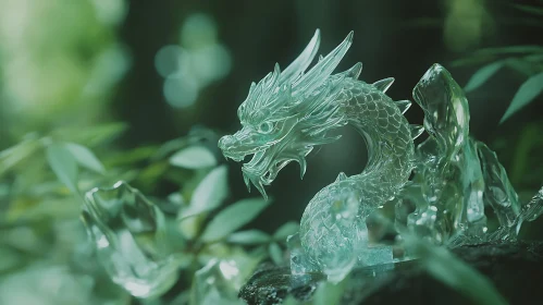 Crystal Dragon Amidst Greenery