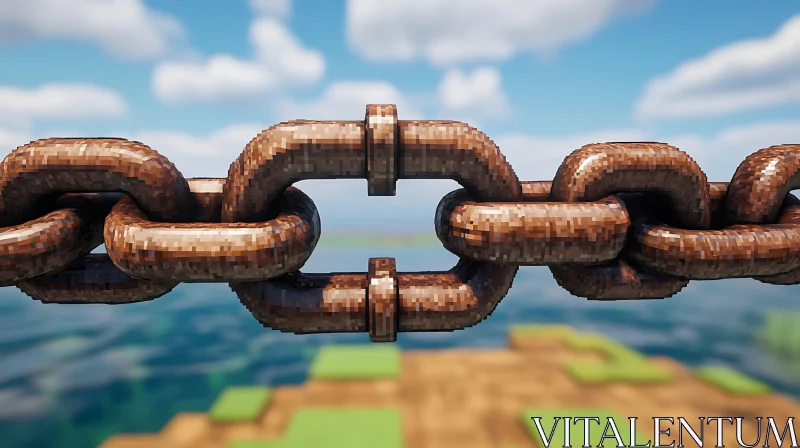 Weathered Metal Chain Close-Up AI Image