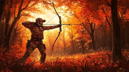 Archer in the Fall Forest