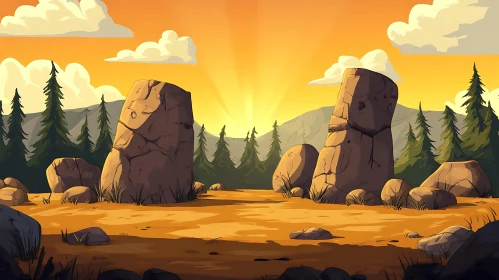 Stones under Sunset
