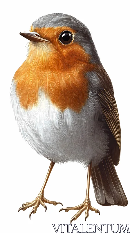 AI ART Detailed Robin Bird Art