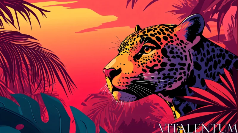 Vivid Jungle Leopard Art AI Image