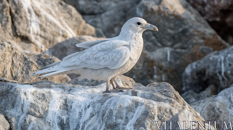 Seagull on Rock Formation AI Image