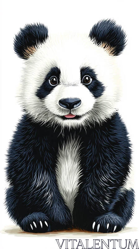 AI ART Adorable Panda Art with Black and White Details