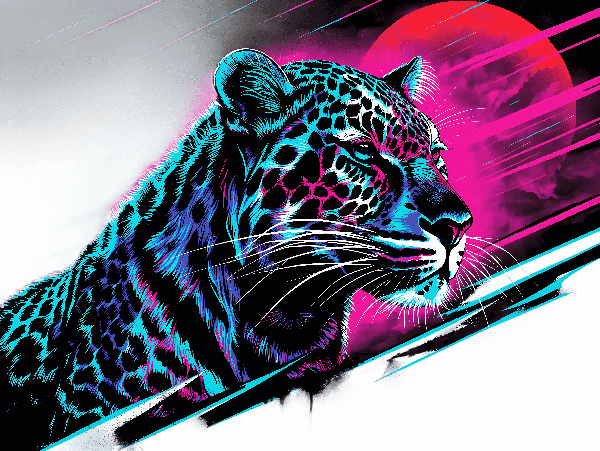 Neon Leopard Design - Perfect for T-Shirt Printing POD Design