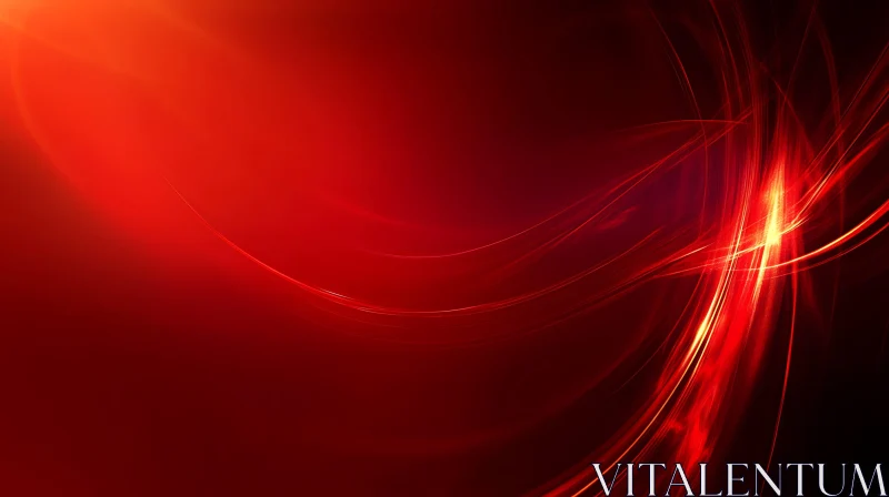 Flowing Red Abstract Art AI Image