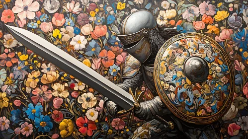 Floral Knight Painting