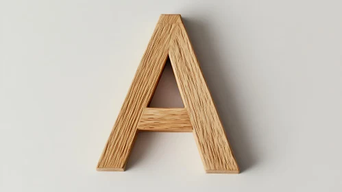 Textured Wood Letter A on White