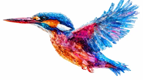 Artistic Kingfisher Mosaic