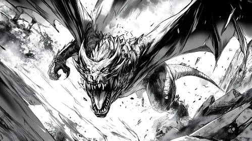 Dragon in Monochrome Art