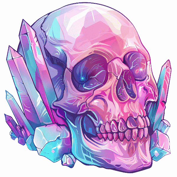 POD Design Gem-Encrusted Skull Artwork