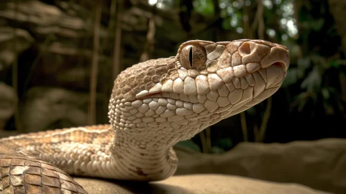 Close-up of Rattlesnake's Head on a Rock