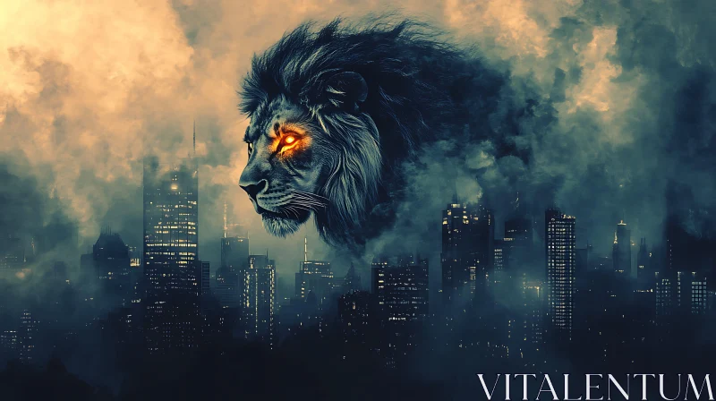 AI ART Urban Lion Fantasy