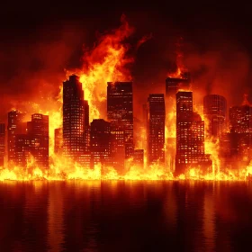 Urban Blaze: The Fiery Destruction of a City