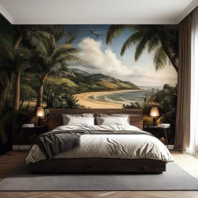 Coastal Bedroom Decor with Beach Mural