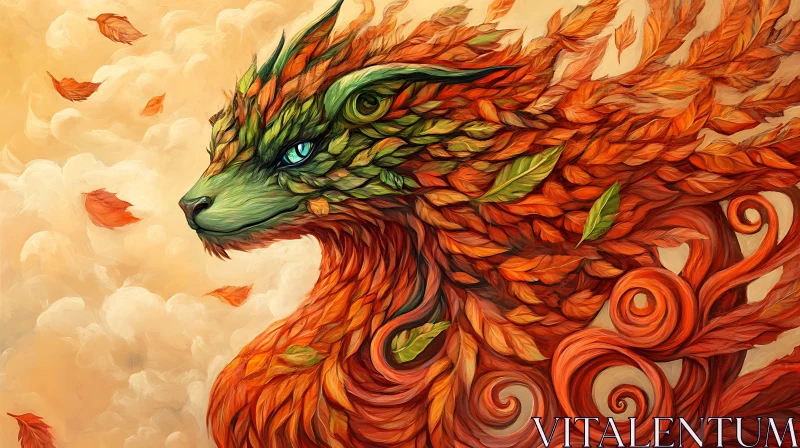 AI ART Dragon of Autumn Leaves