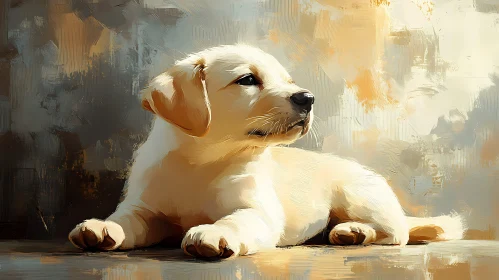 Charming Painted Puppy Portrait