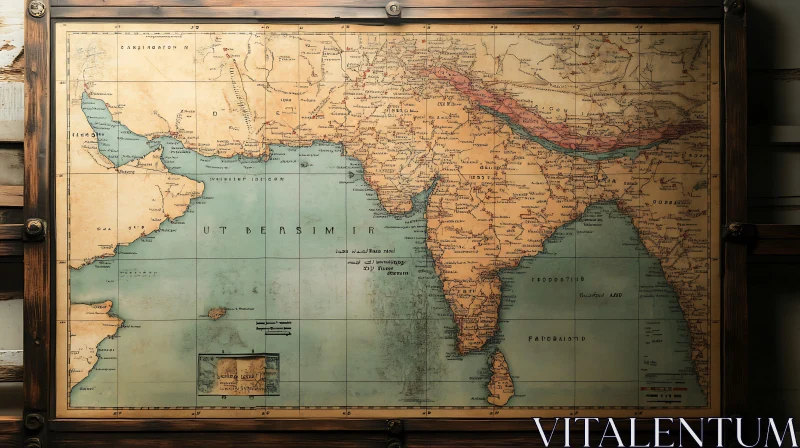 Vintage Asia Geography Map AI Image