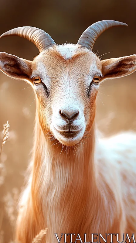 Serene Goat in Landscape AI Image