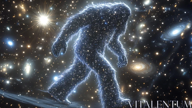 Star Strider: Bigfoot in the Cosmos AI Image