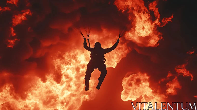 AI ART Intense Skydiving Through Fire