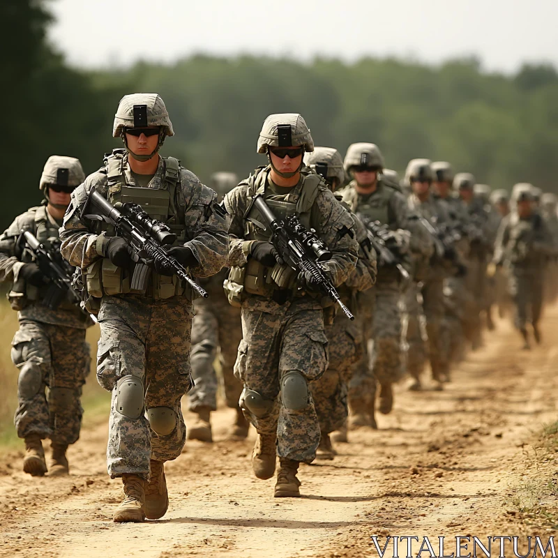 AI ART United States Army Soldiers on Patrol