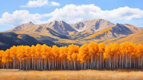 Stunning Mountain and Aspen Grove