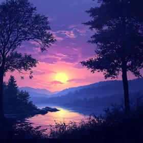 Tranquil Sunset Over Still Waters